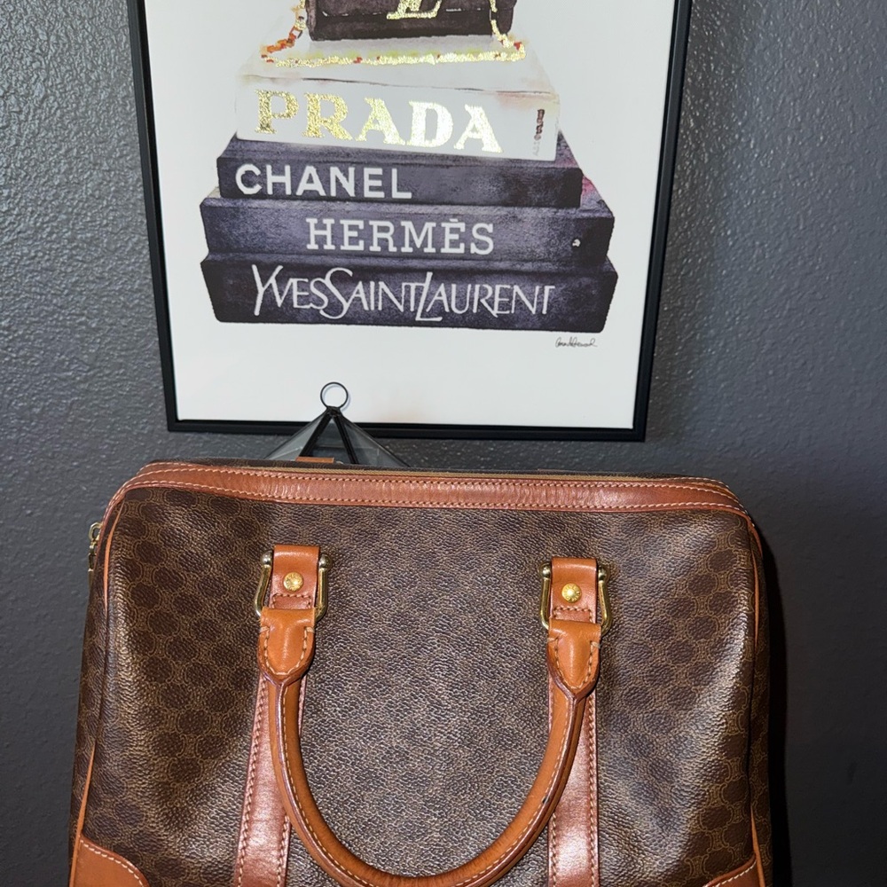 Celine Brown and Tan Clutch